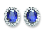 Silver Blue & White CZ Stud Earrings