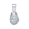 Silver Boxing Glove CZ Pendant 10.5g
