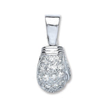 Silver Boxing Glove CZ Pendant 10.5g