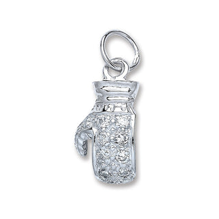 Silver Boxing Glove CZ Pendant 4.2g