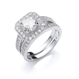 Silver Bridal Set CZ Rings 5.4g