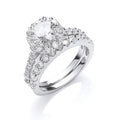 Silver Bridal Set CZ Rings 5g