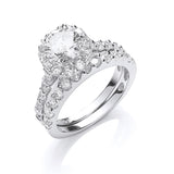 Silver Bridal Set CZ Rings 5g