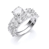 Silver Bridal Set CZ Rings 6.6g