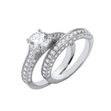 Silver Bridal Set Sterling Silver Fancy Half Et Rings 6.8g