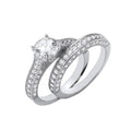 Silver Bridal Set Sterling Silver Fancy Half Et Rings 6.8g (£85)