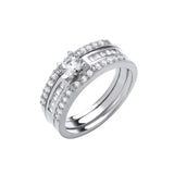 Silver Bridal Set Sterling Silver Half Et 3 Rings