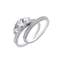 Silver Bridal Set Trilogy Half Et Rings 4.5g