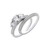 Silver Bridal Set Trilogy Half Et Rings 4.5g