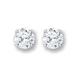Silver Brilliant Cut CZ 4mm Claw Set Stud