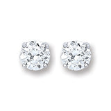 Silver Brilliant Cut CZ 6mm Claw Set Stud