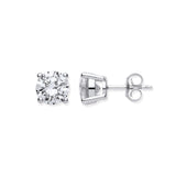 Silver Brilliant Cut CZ 8mm Claw Set Stud