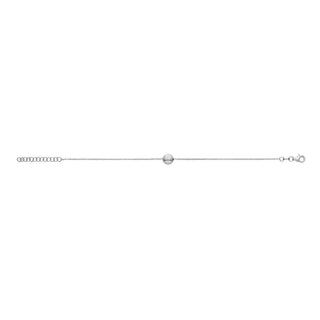 Silver Button Ribbed Pendant Bracelet 07