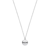 Silver Button Ribbed Pendant Chain