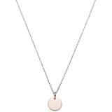 Silver Chain With Solid Rose Circle Pendant 4.7g