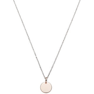 Silver Chain With Solid Rose Circle Pendant 4.7g