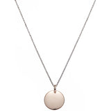 Silver Chain With Solid Rose Circle Pendant 6.9g
