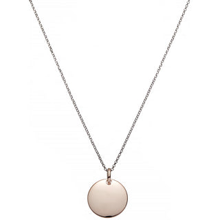 Silver Chain With Solid Rose Circle Pendant 6.9g