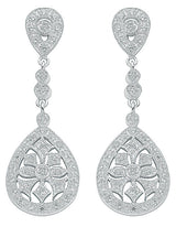 Silver Chandelier CZ Drop Earrings