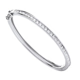 Silver Channel Set CZ Baby Bangle