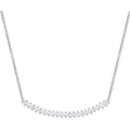 Silver Chic Curved Bar CZ 17" Necklace