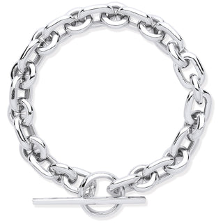 Silver Chunky Link T-bar Bracelet