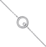 Silver Circle Of Life CZ Ladies Bracelet