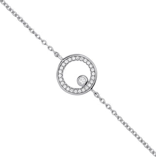 Silver Circle Of Life CZ Ladies Bracelet