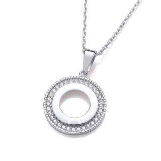 Silver Circle Of Life CZ Pendant With Chain