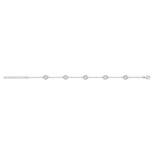 Silver Circles With CZ Ladies Bracelet