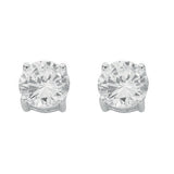 Silver Claw Set CZ 10mm Stud Earrings