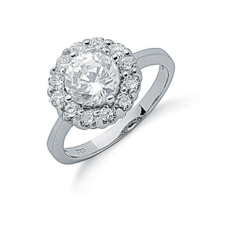 Silver Claw Set CZ Cluster Ring 4.2g