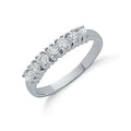 Silver Claw Set CZ Half Eternity Ring