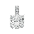 Silver Claw Set CZ Single Stone Pendant 1.4g