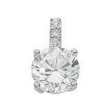Silver Claw Set CZ Single Stone Pendant 1.4g