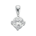 Silver Claw Set CZ Single Stone Pendant 1g