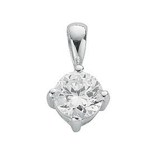 Silver Claw Set CZ Single Stone Pendant 1g