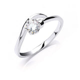 Silver Claw Set CZ Solitaire Ring 1.9g