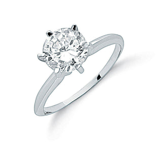 Silver Claw Set CZ Solitaire Ring 2.7g