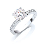 Silver Claw Set CZ Solitaire Ring 3.1g