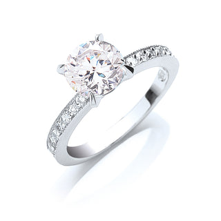 Silver Claw Set CZ Solitaire Ring 3.1g