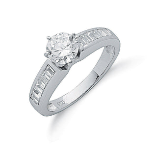Silver Claw Set CZ Solitaire Ring 3.5g