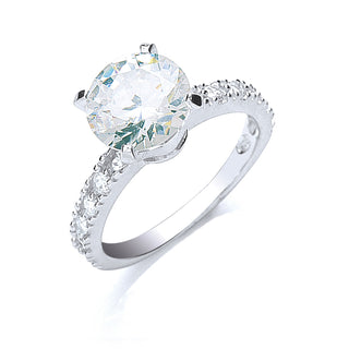 Silver Claw Set CZ Solitaire Ring 3.7g