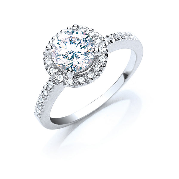Silver Claw Set CZ Solitaire Ring 3.8g