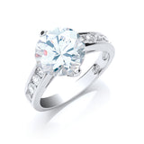 Silver Claw Set CZ Solitaire Ring 4.5g