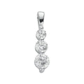 Silver Claw Set CZ Trilogy Drop Pendant