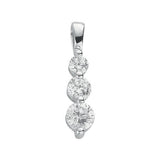 Silver Claw Set CZ Trilogy Drop Pendant