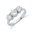 Silver Claw Set CZ Trilogy Ring 3g