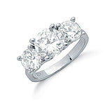 Silver Claw Set CZ Trilogy Ring 4.1g