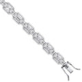 Silver Clear CZ Emerald Cut In A Halo Style Tennis Bracelet